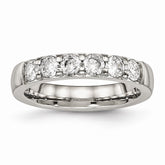 Sophia Jewelers Polished Stainless Steel CZ Wedding Band 4mm Elegant Design